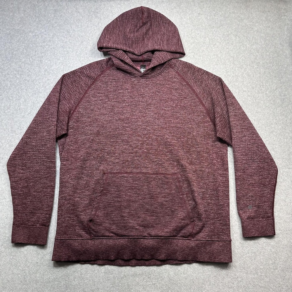 Lululemon Engineered Warmth Hoodie Mens XXL Burgundy Wool Blend Thermal Pullover